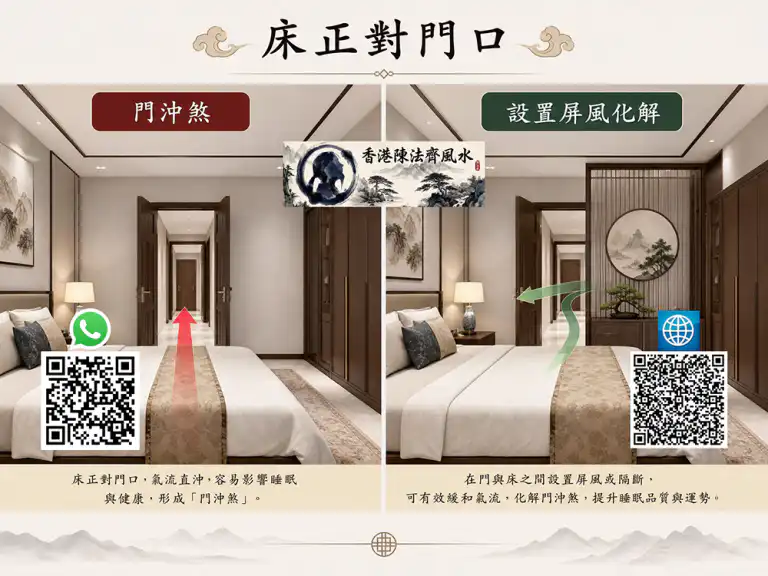 床正對門怎麼辦?風水師教你化解門沖煞+改善失眠問題