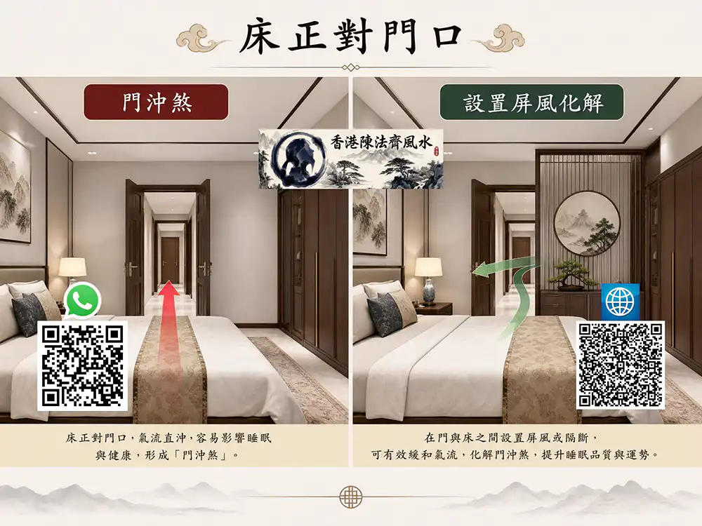 床正對門怎麼辦?風水師教你化解門沖煞+改善失眠問題