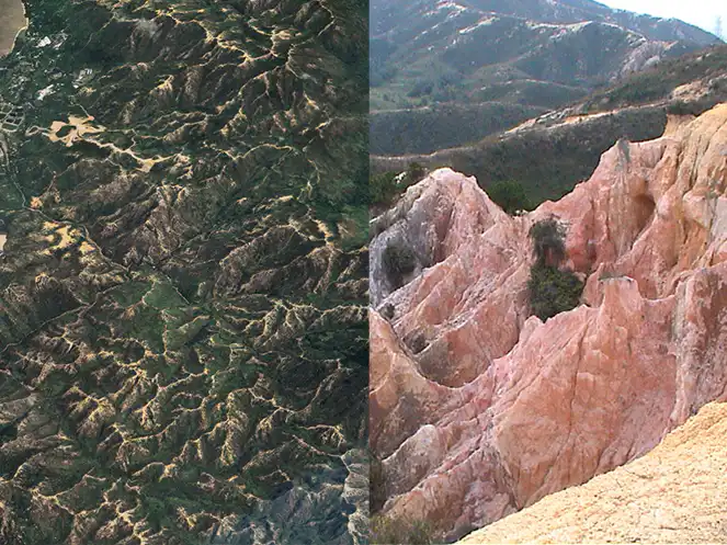 屯門青山左側沖溝地形和月牙谷