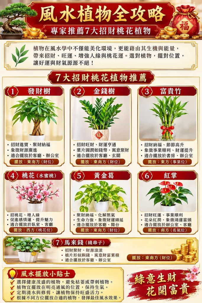 易龍師傅親授：7大招財桃花風水植物推介